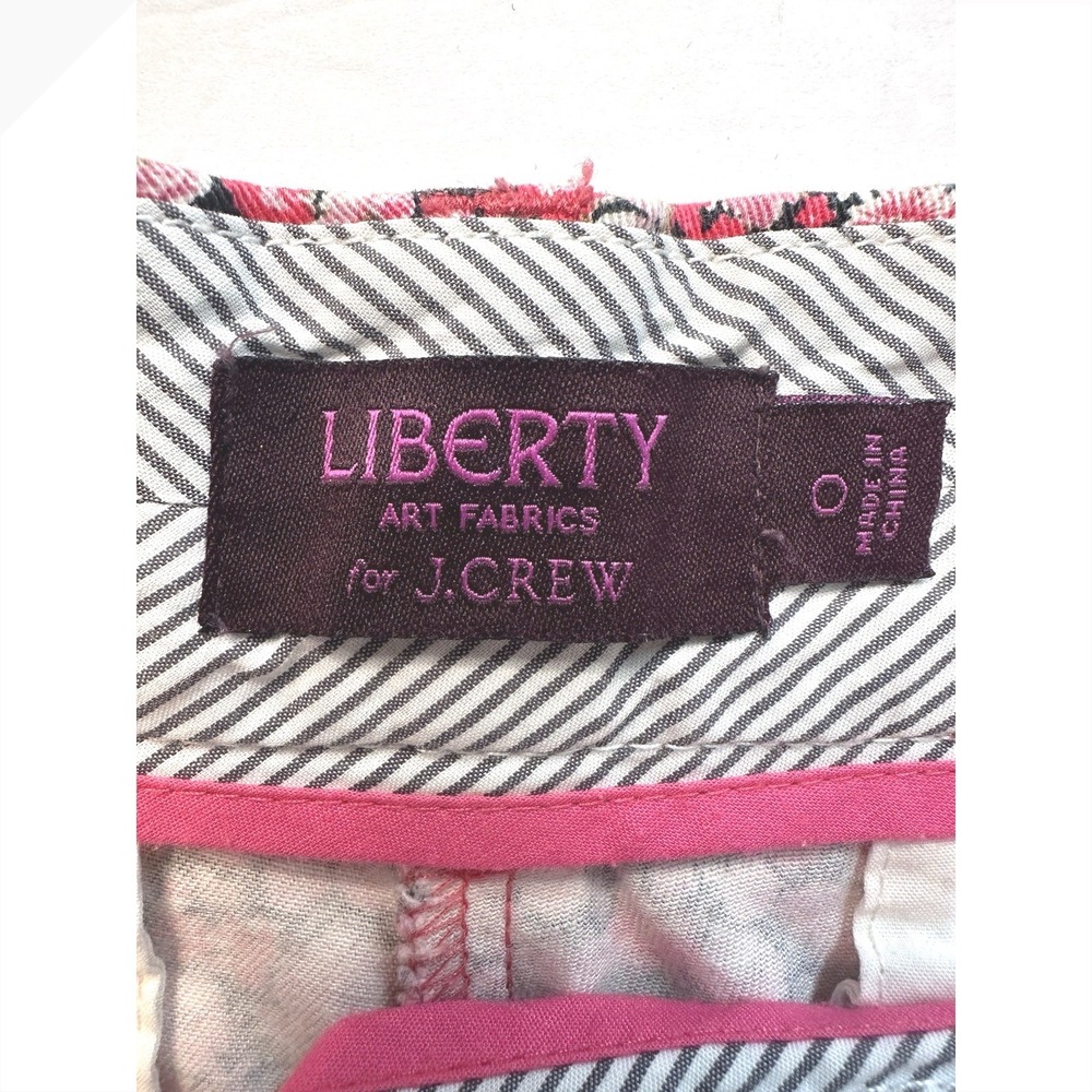 J.Crew Liberty Art Fabrics Floral Shorts Women's Size 0 Pink Cotton Tailored - Picture 3 of 9